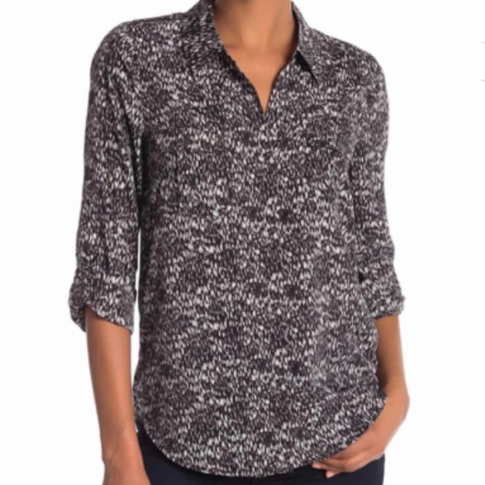 Joie Booker Button Down Print Top Medium NEW